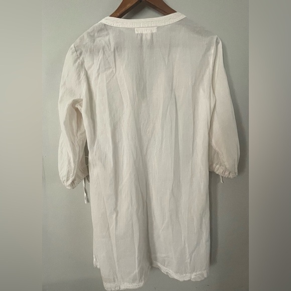 ☀️H&M L.O.G.G Ivory Peasant VNeck blouse SZ 10 - Picture 2 of 6